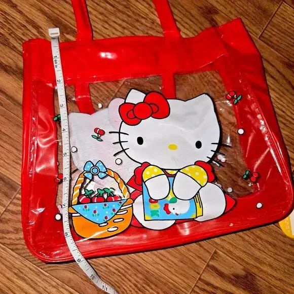 Vintage Sanrio Hello Kitty Cherries Plastic Tote Bag - 90s - Picture 4 of 9